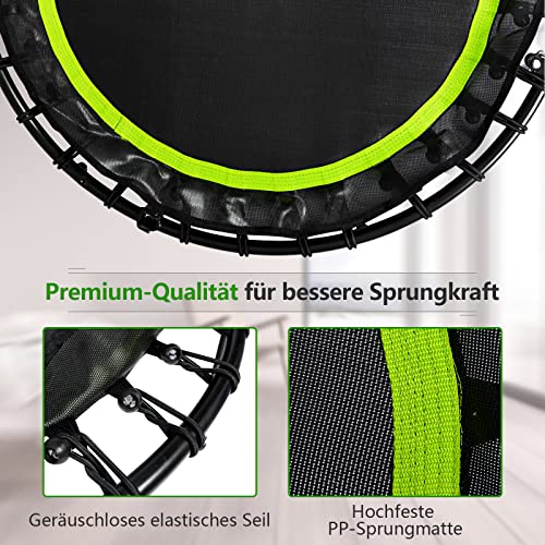 GOPLUS Ø102 cm Fitness Trampolin, Faltbares Trainingstrampolin mit 3-Fach höhenverstellbarem Haltegriff, Mini Trampolin… – Bild 4