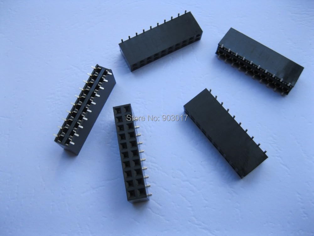 Wiring Connecting Terminals - 5 pcs SMD SMT Pitch 2.54mm 2x10 20pin Breakable Female Pin Header Double Row Strip Gold Plated