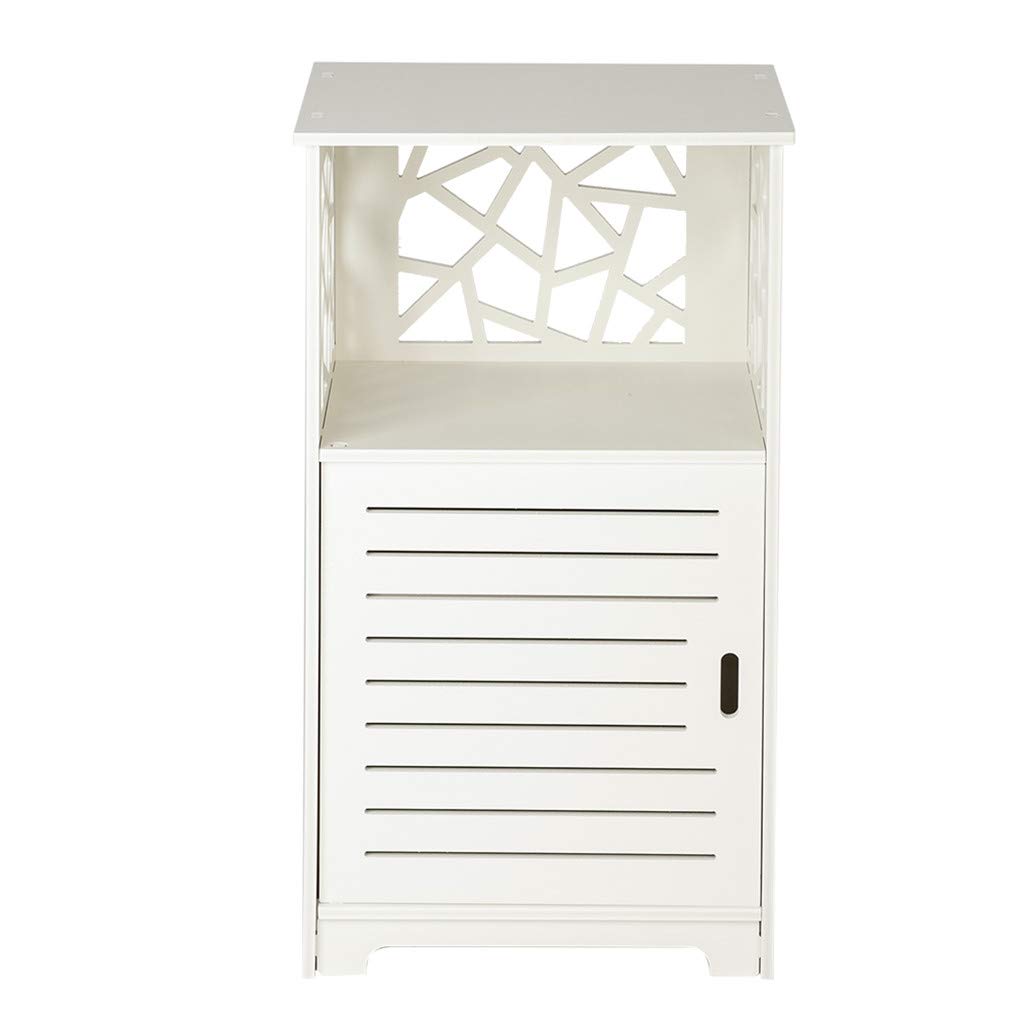 Porte Simple avec Compartiment, Table de Chevet Haute 70cm, Meuble de Salle de Bain, étanche, PVC (41X30X70) cm