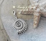 Anhänger Muschel Spirale Schnecke Nautilus massiv XL Charm Strand