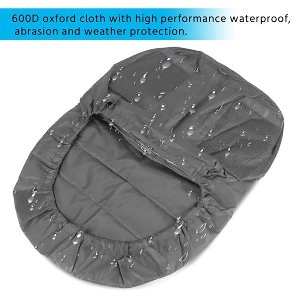 Universal para Asiento de Tractor, Cortacésped, Acolchada, Cómoda, Bolsa de Almacenamiento, Mediana (Gris)