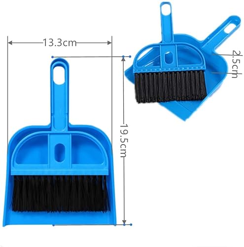 Mini Dustpan And Broom Set Portable Plastic Brush Set (Blue) Used For Desk, Home, Kitchen,Cage Cleaning Of Any Small Animals, Guinea Pigs, Rabbits, Hamsters #TOP1