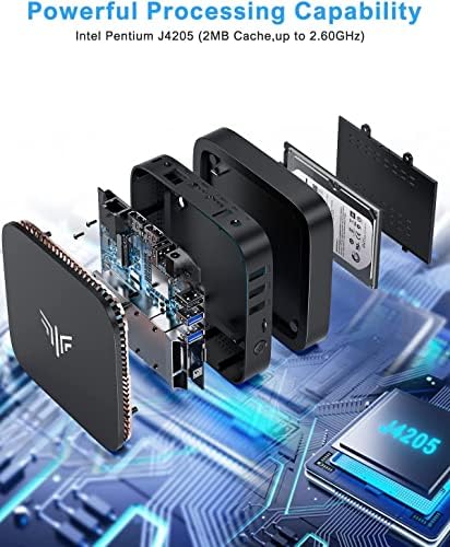 NiPoGi Mini PC Windows 11, 12GB RAM 128GB ROM Ιntel Pentium J4205 Desktop Computer, Support SATA SSD, 4K HD, 2.4G+5G Dual Wifi, Gigabit Ethernet, Bluetooth 4.2 Micro PC for Office Work Education