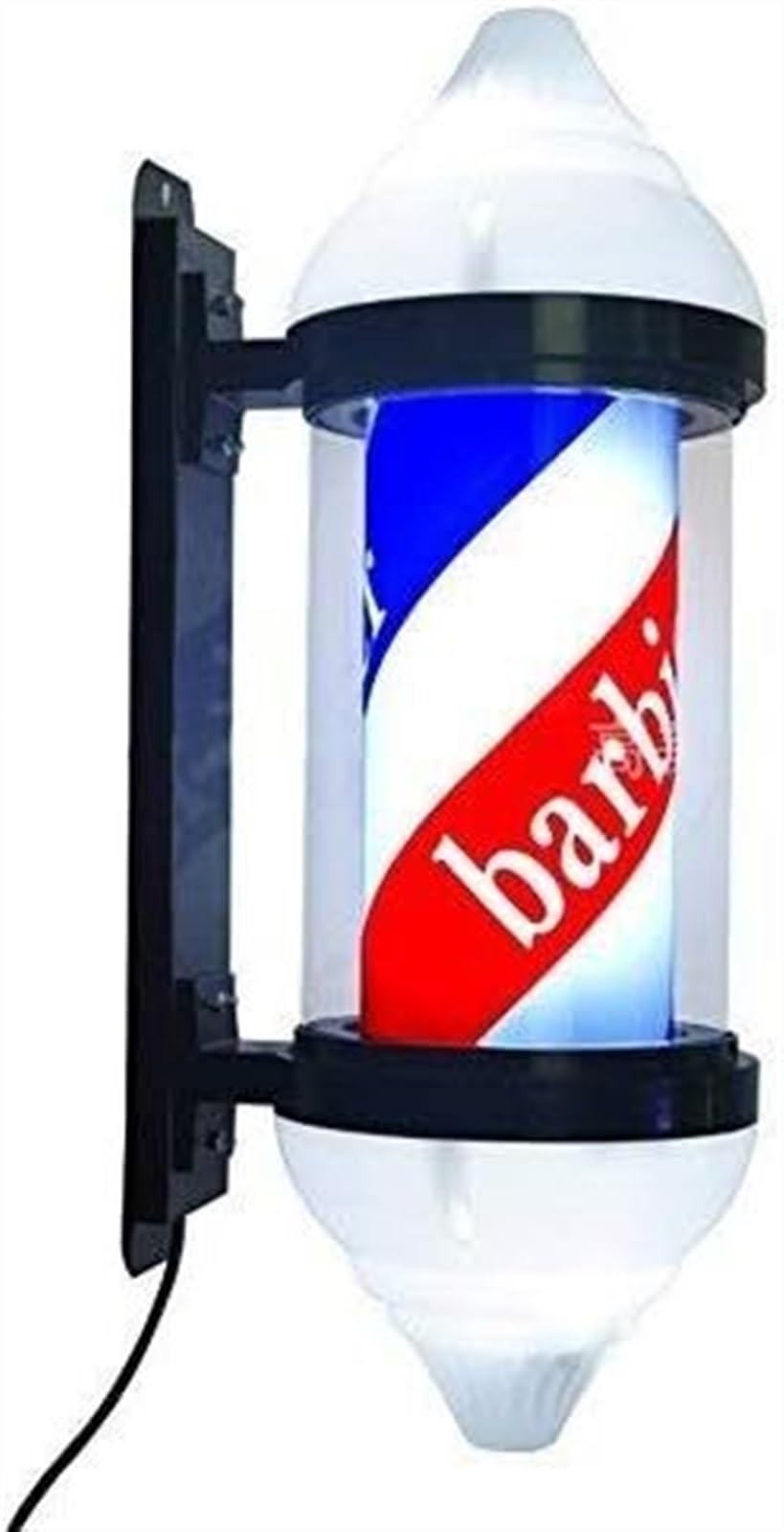 Poteau rotatif pour salon de coiffure avec lampe murale tricolore et globe lumineux