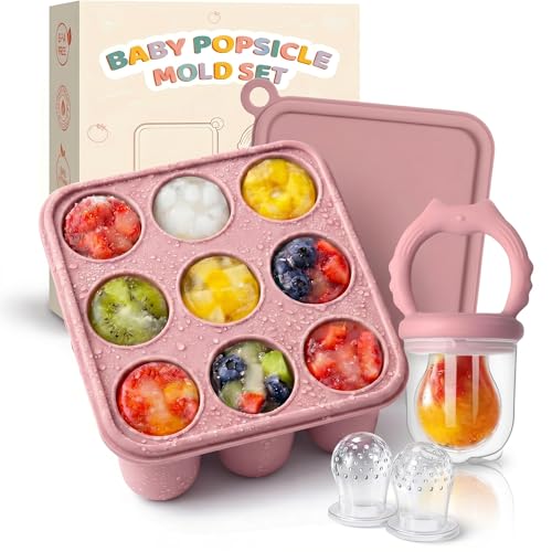 Silicone Baby Fruit Feeder 4M+ Baby Food Feeder 3 Teat Sizes Pink