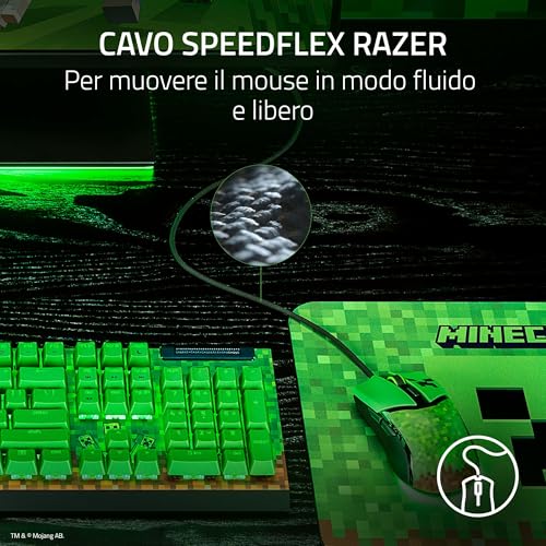 Cobra Minecraft Edition - Mouse da gioco leggero e cablato - Sensore da 8500 DPI (58 g, interruttori ottici per mouse di terza generazione, illuminazione croma, cavo Speedflex) Minecraft - Mouse gaming - Immagine 6