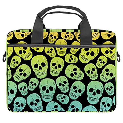 Sac ordinateur 13.3 à 14.5 pouces bleu floral et crânes pour femme