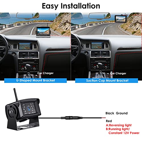 Digital Wireless Backup Camera System Kit,No Interference,Ip69 Waterproof Wireless Rear View Camera 7 Inch Lcd Wireless Reversing Monitor For Truck/Semi Trailer/Box Truck/Rv Wx02 #TOP4