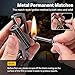YUSUD 2 Pack Permanent Match Infinity Lighter with Multitool Keychain Bottle Opener, Reusable Waterproof Match Strike Anywhere, Forever Flint Fire Starter for Outdoor Survival, for Men
