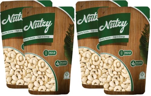 Image of Nutzy Kaju (Cashew) 400 Grams (200 Grams X 2) for All Ages | High in Protein and Boosts Energy and Build Immunity | Healthy Nutritious Cashew Nut | Delicious Vegan & Crunchy Kaju Nut for Cooking and Raw Eating