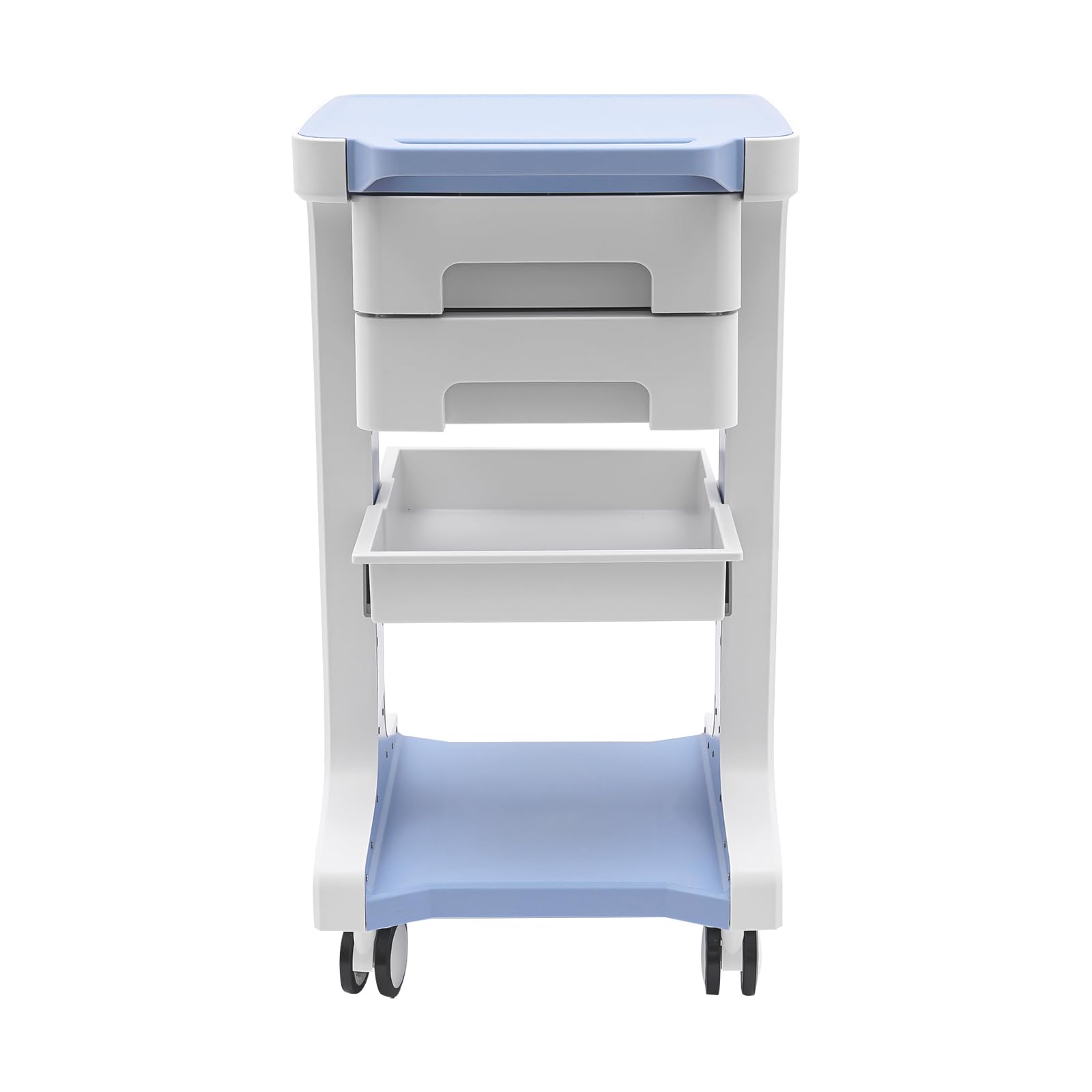 Salon Trolley Kosmetikwagen Laborwagen Arbeitswagen Aufbewahrungswagen mit 2 Schubladen Gerätewagen für Kosmetik, Schönheitsinstrumente