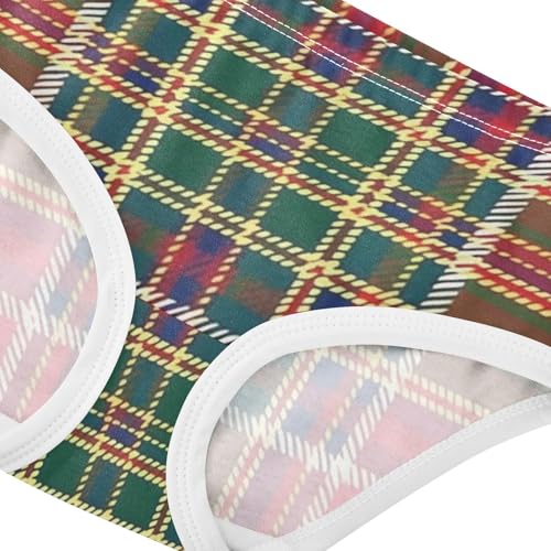 Girls' Sport Panties Briefs Underwear for Girls Traditional Tartan4