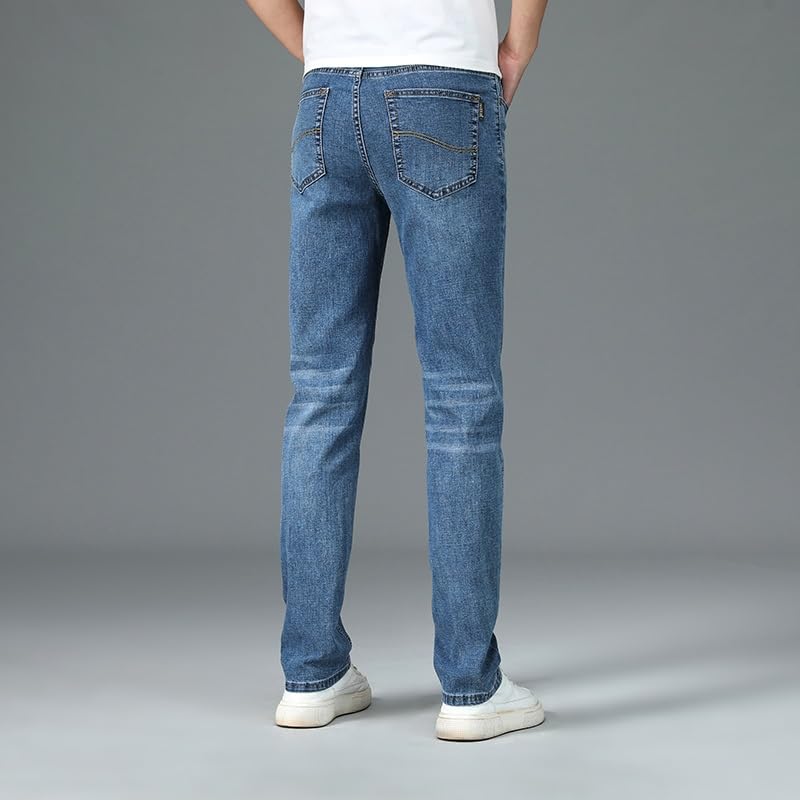 Spring and Fall Jeans Basic Jeans Business Straight Leg Regular Stretch Jeans(40)4