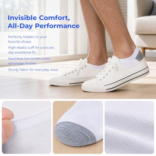 Image of 12-30 Pairs Low Cut Ankle Socks for Men Thin Breathable Casual No Show Athletic Socks Bulk