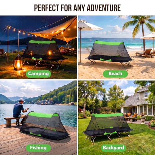 2 Carpas mosquiteras plegables pop up para camping 1 persona miniatura 6