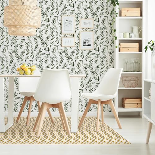 Livebor Green Leaf Wallpaper Peel and Stick Leaf Contact Paper 17.7inch x 118.1inch Green Peel and Stick Wallpaper Modern Farmhouse Wallpaper Neutral Sage Wallpaper Self Adhesive Decorative Paper