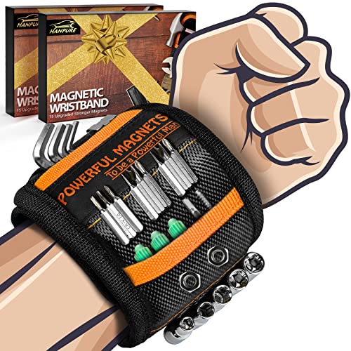 Gifts For Men,Fathers Day Dad Husband Gifts From Wife Daughter Son Kid,Magnetic Wristband For Holding Screws, Birthday Gifts For Father Dad Grandpa Him Magnetic Tool Wristband Diy Handyman, Carpenter #TOP1