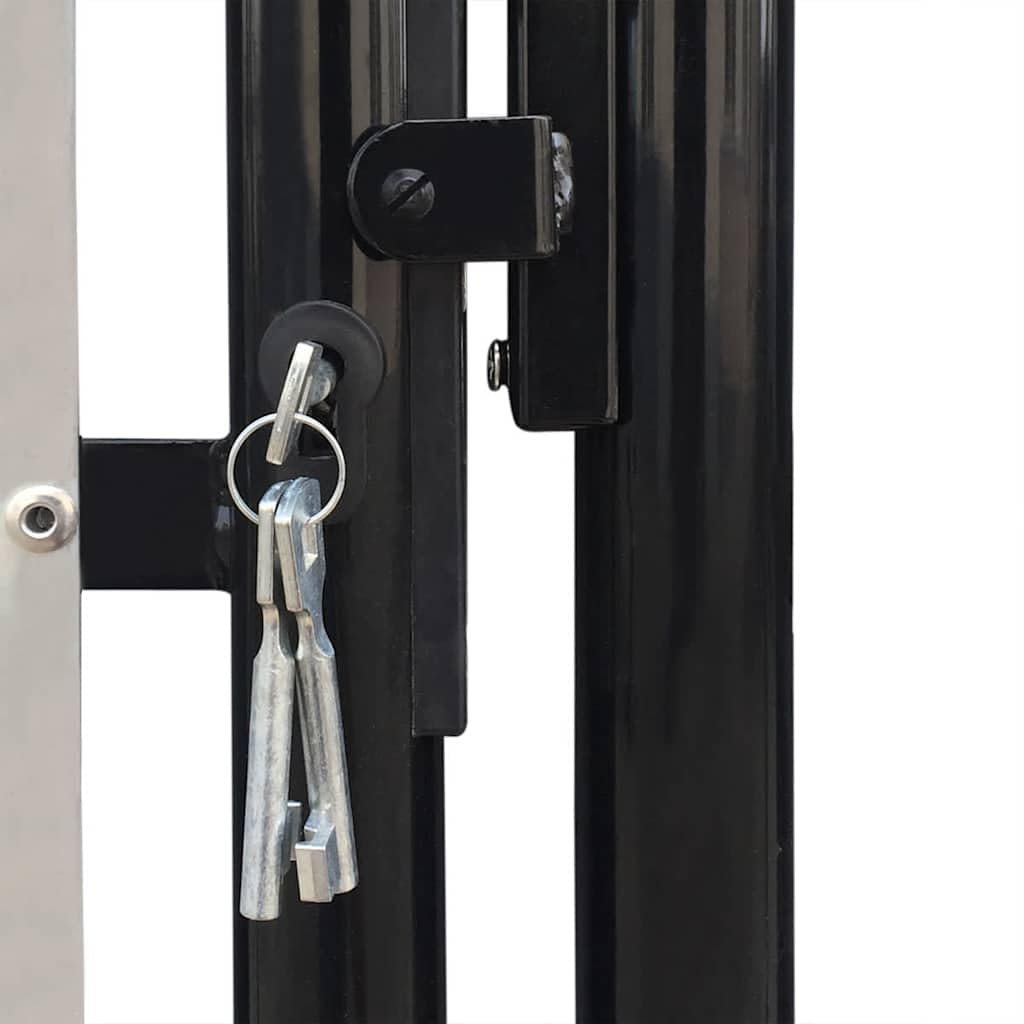 vidaXL Puerta de Valla Individual Negra de 100x200 cm