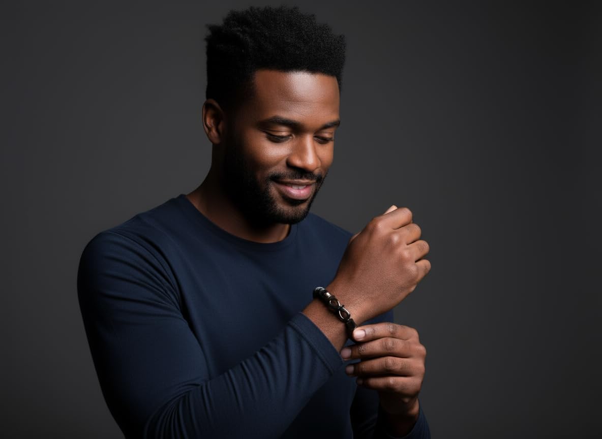 Men’s Leather Bracelet – Stainless Steel Clasp, Adjustable Wrap Design, Stylish Jewelry Gift for Him - Image 5