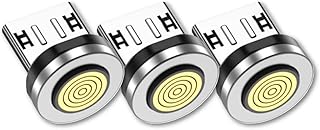 【 9PIN MicroUSB 端子 3個セット】 DAIAD マグネット式 充電アダプタ用 コネクタ データ転送 Android スマホ 旧型タブレット ゲームコントローラー 防塵キャップ プラグ機能