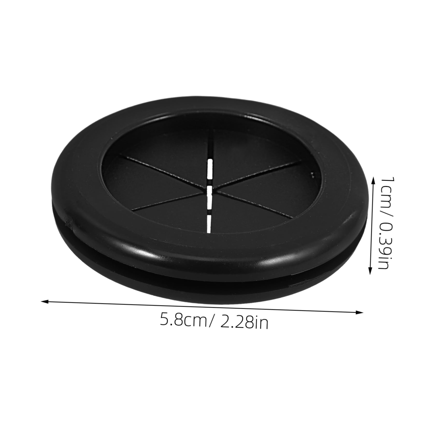 CATIEBYE 4pcs Black Rubber Grommets for Cable Management and Fire Resistant Desk Hole Covers Flexible Cord Protector for Use Inner Opening