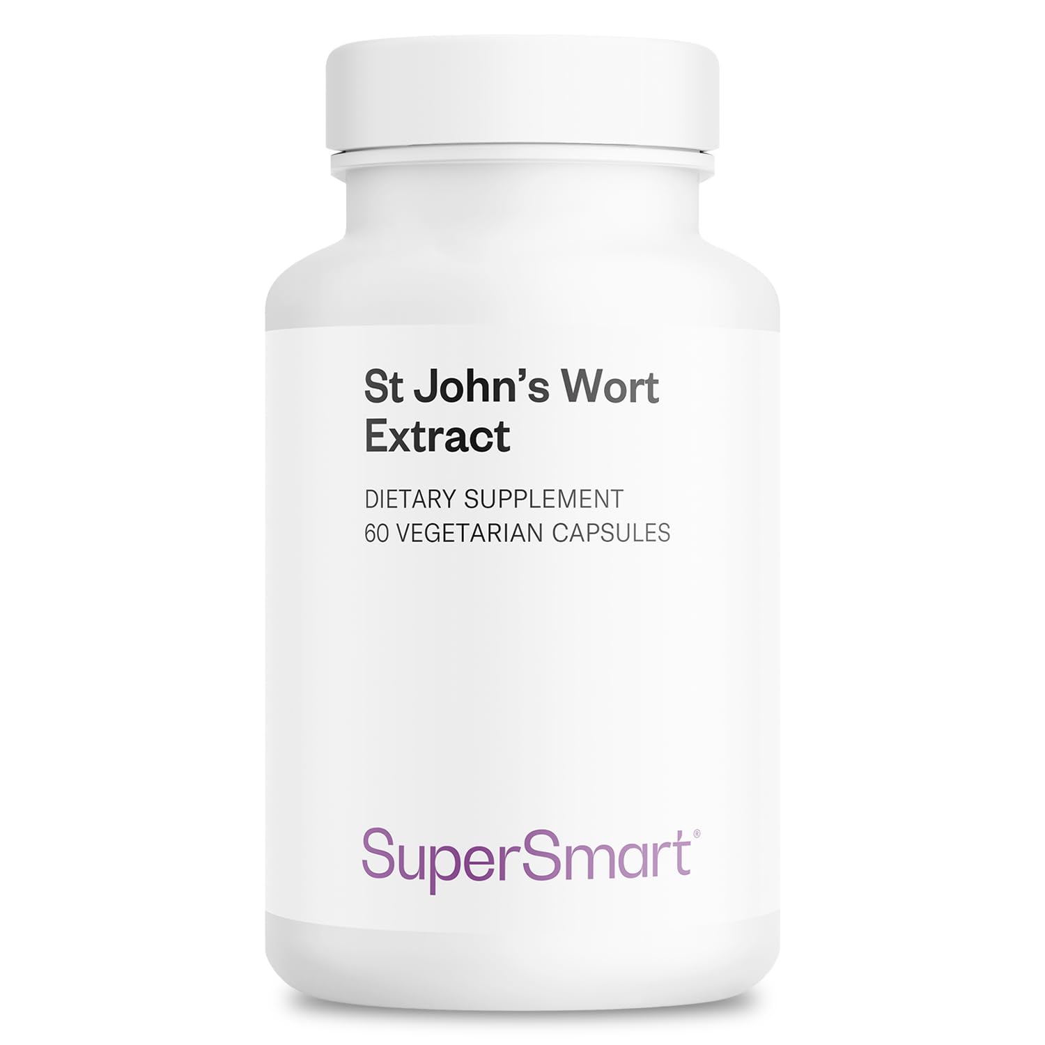 Supersmart St John's Wort Extract 900mg per Day (High Purity & Bioavailability) - 0.3% Hypericin Supplement | Non-GMO & Gluten Free - 60 Vegetarian Capsules