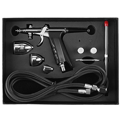 Airbrush Kit, Mehrzweck Schwerkraft Airbrushpistole System Set 0,3 mm 0,5 mm 0,8 mm Nossles Cups Set Kit…