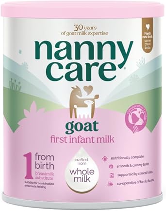 Nannycare Goat Based First Infant Milk – Stage 1 (From Birth) | Baby Powder from Whole Goats Milk | Nutritionally Complete Formula for Combination or Bottle Feeding – 800g (2 Pack)