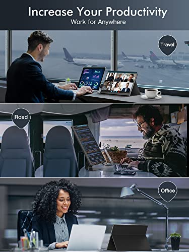 Image of MagicRaven 16.0 inch 1200P 60Hz Portable Dual Monitor, Portable Laptop Monitor, Slim Lightweight Dual USB C HDMI Computer Monitor Gaming Display, Travel Monitor for PC Phone PS5 /4 Xbox Switch