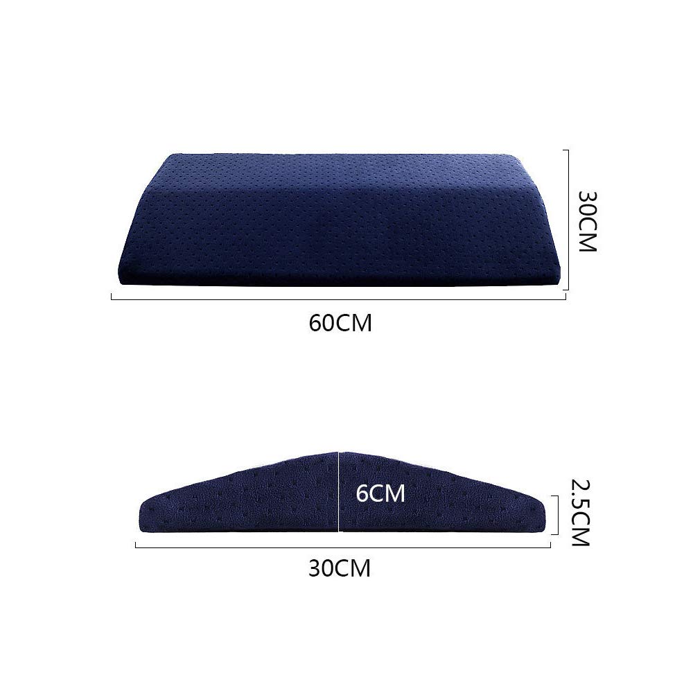 Cuscino Per Dolori Alla Schiena Cuscino Memory Foam Per Schiena E Collo – Supporto Lombare Multifunzionale Ecloud Shop, Colore Blu Cuscino Triangolare Ergonomico