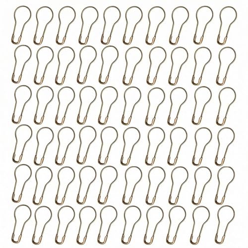 500PCS Metal Thick Gourd Safety Pins-Steel Wire Pins Clothing Tag Pins Trimming Fastening Safety Locking Clip Buttons DIY Craft Sewing Home Accessories (Bronze)