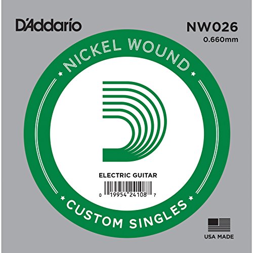 Corda Singola D'Addario Nw026 per Chitarra Elettrica, Nickel Wound, .026