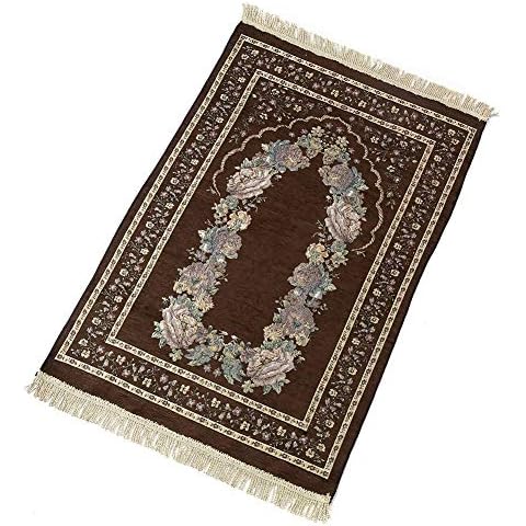 Prayer Mat, Muslim Prayer Rugs Folding Prayer Carpet Cotton Polyester Travel Praying Rug with Tassel Trim for the Church, Home, Camping 70 X 110cm Cover