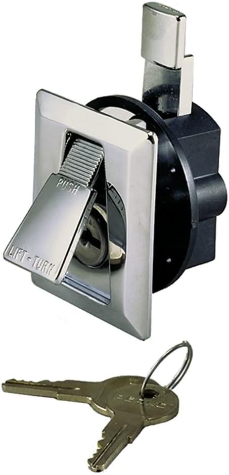 Perko0921DP0CHR Flush Lock & Latch with 2 Keys, Chrome