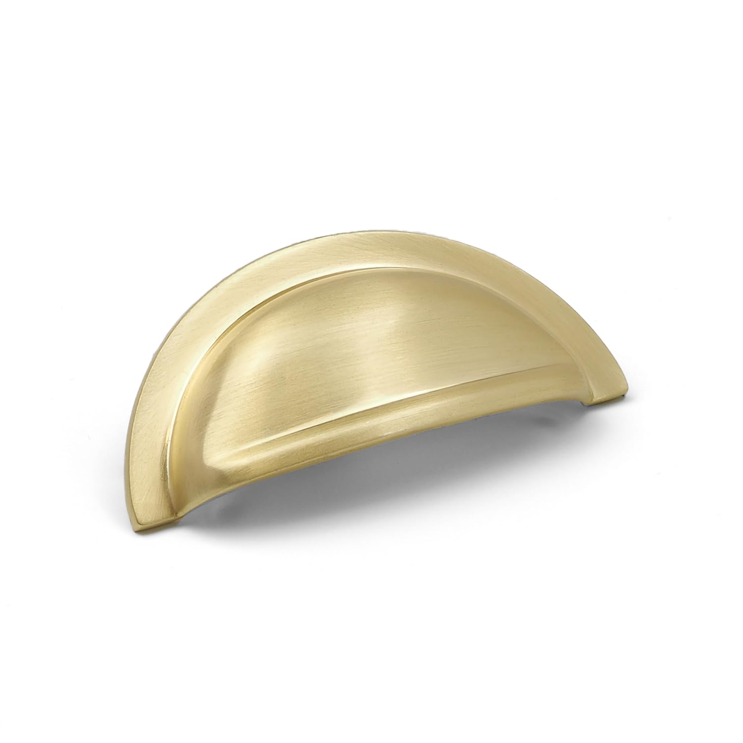 Brass Kitchen Door Cup Handle Brushed Gold Half Moon Shaker Pull 76mm Centres Cupboard Cabinet Drawer Knob Furniture Replacement Upcycle Hardware
