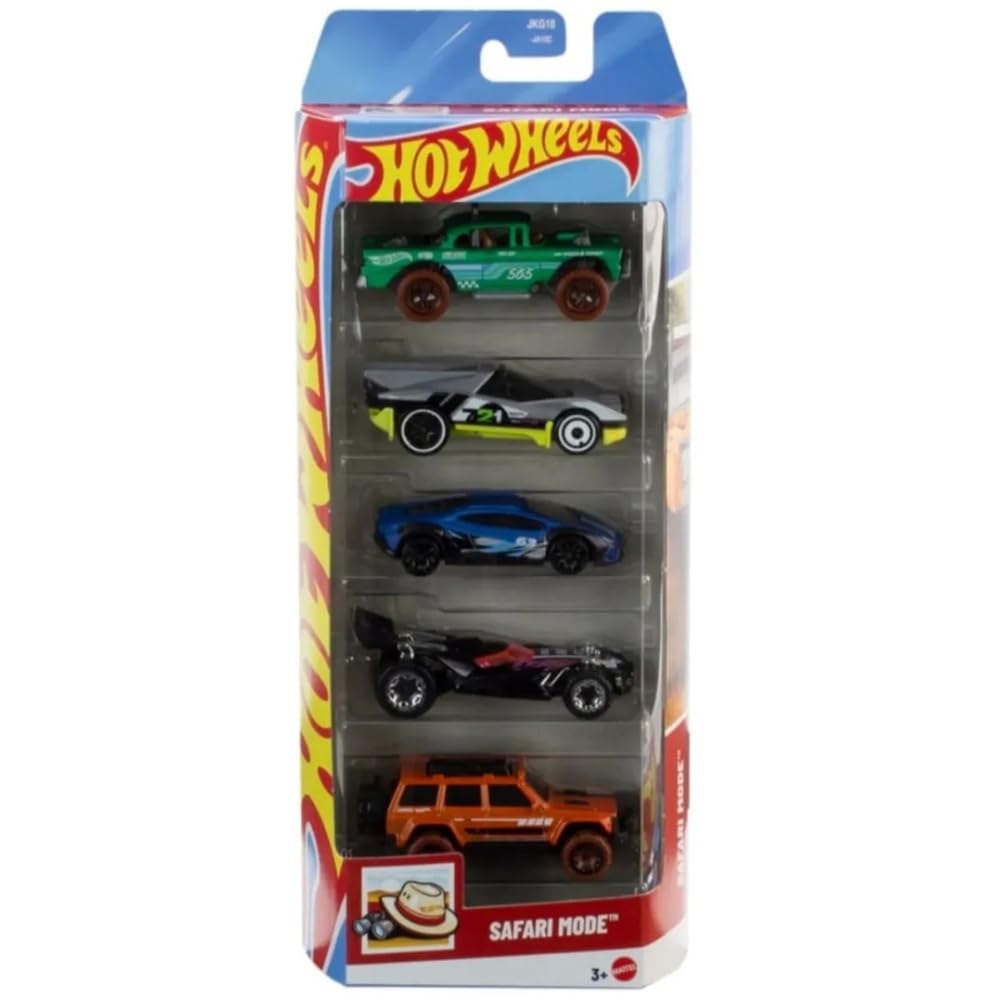 Hot Wheels Car 2026 Safari Mode Pack of 5 (95 Jeep Cherokee, Big-Air Bel Air, Blade Raider, Lamborghini Huracan Sterrato, Rally Speciale) Multi - Color-image-40