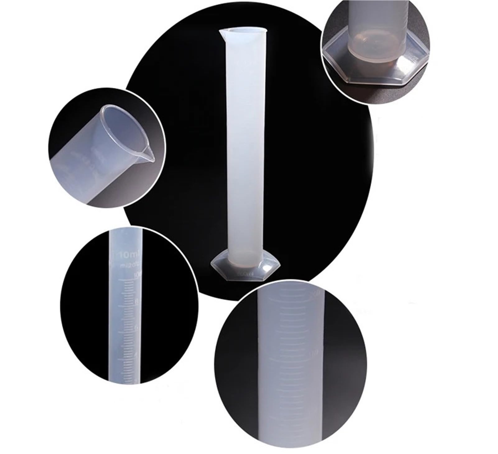 10 sztuk/opakowanie 50 ml plastikowy cylinder pomiarowy klasy spożywczej pogrubiony materiał PP sprzęt laboratoryjny cylinder stopniowany