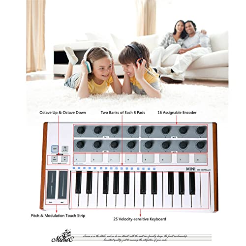 不明 25 ノート キーボード ドラム パッド MINI 25 キー 超ポータブル USB MIDI キーボード コントローラー 電子キーボード の商品画像 3