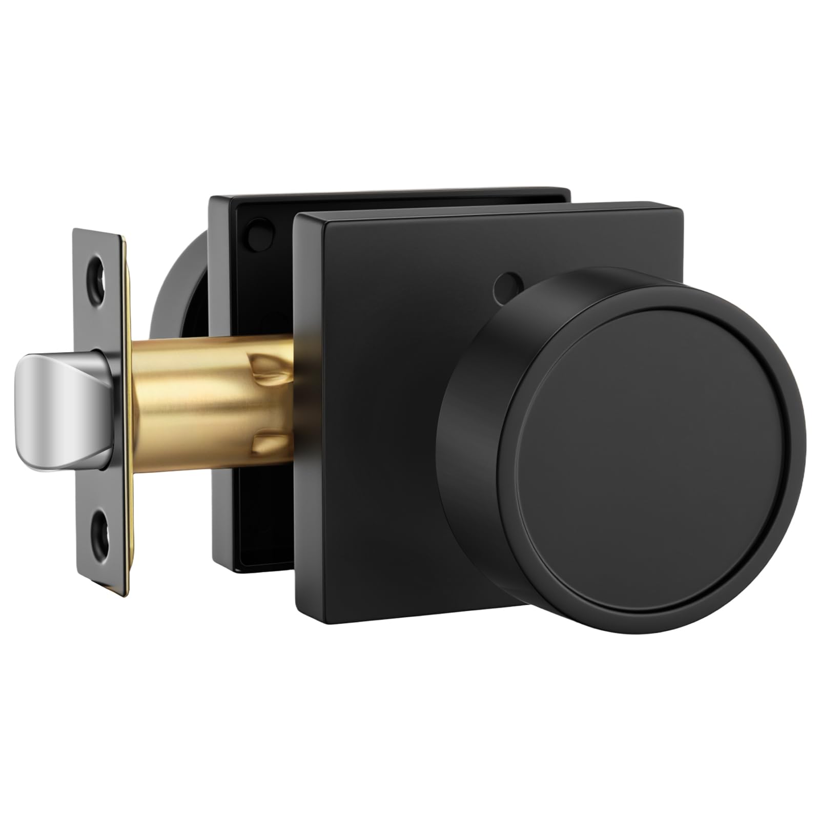 Goldenwarm Privacy Black Door Knob Interior Zinc Alloy, 1 Pack