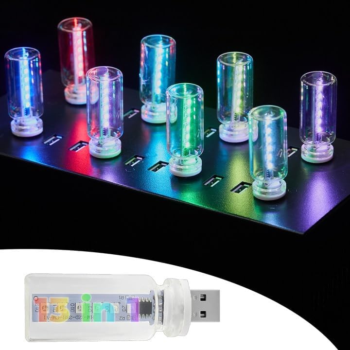 13 in 1 Car USB Night Light, Touch Adjustment Interior Car Lights, Portable Mini Glass Bottle LED...