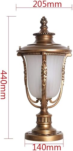 Miniatura 6 de Luces de poste para exteriores, lámpara de pared de cobre de imitación de cuatro flores, cubierta de aluminio a rayas para jardín, balcón, lámpara