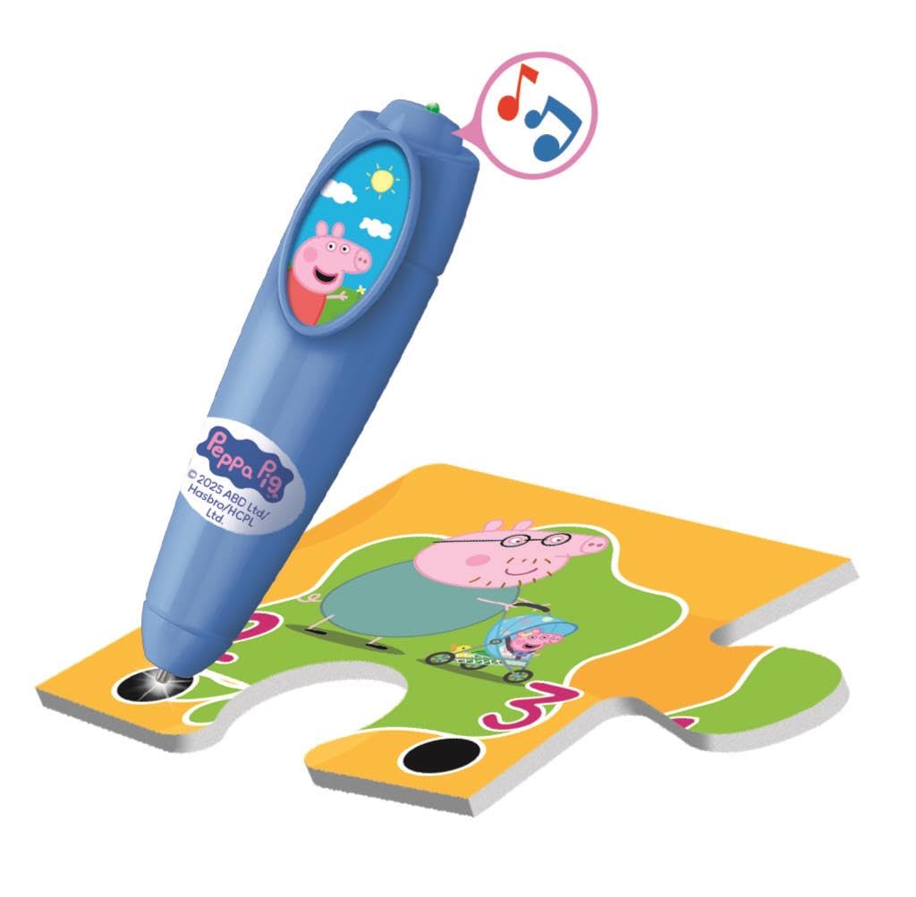 Clementoni - Puzzle Interactivo de Peppa Pig para Suelo- 24 Piezas, Pen Interativa, Desarrollo Autonomía y Concentración, 3+ Años, 62x42 cm, 16688