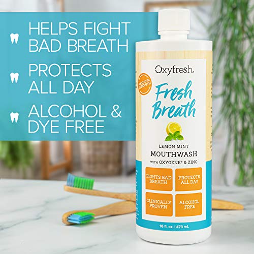 image for Oxyfresh Fresh Breath Lemon Mint Mouthwash | Award-Winning, Dentist-Re
