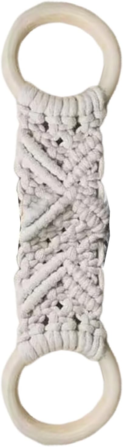 Crochet Towel Ring Kitchen Towel Hanger Dish Towel Ring Smooth Surface Easy to Hang Widely Used Kitchen Crochet Hanging Dish Towel Holder Decoration (Light Brown)