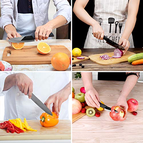 Ceramic Knife Set, Kitchen Knife with Sheath Covers, Very Sharp Kitchen Knife Set, 6