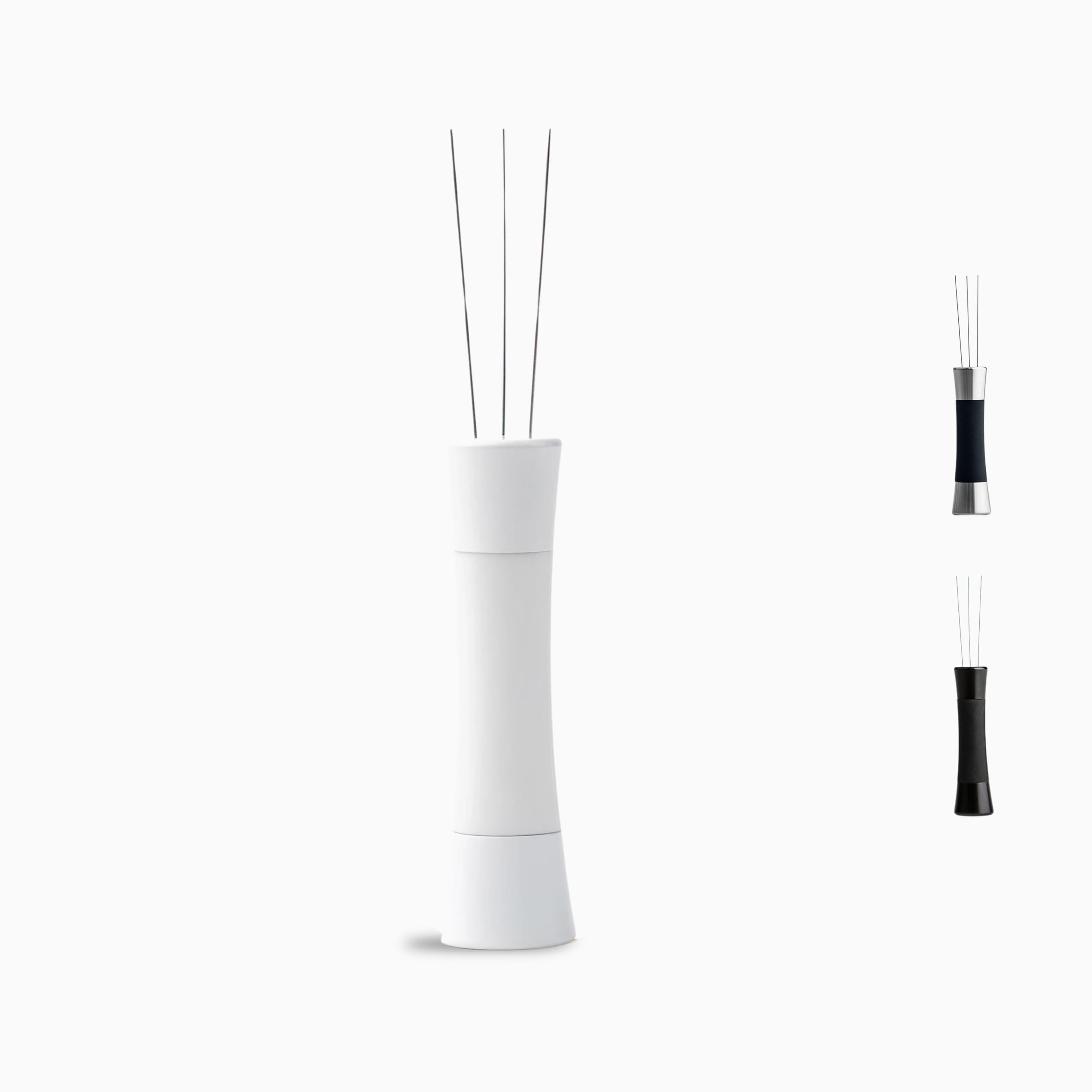 Crema Coffee Products - The WDT Tool - White, 0.4 mm Pins, 6 Pins & Storage Vault - Stainless Steel & Silicone, Distribute Coffee Grounds, Prevent Channeling & Spurting - Better Tasting Coffee