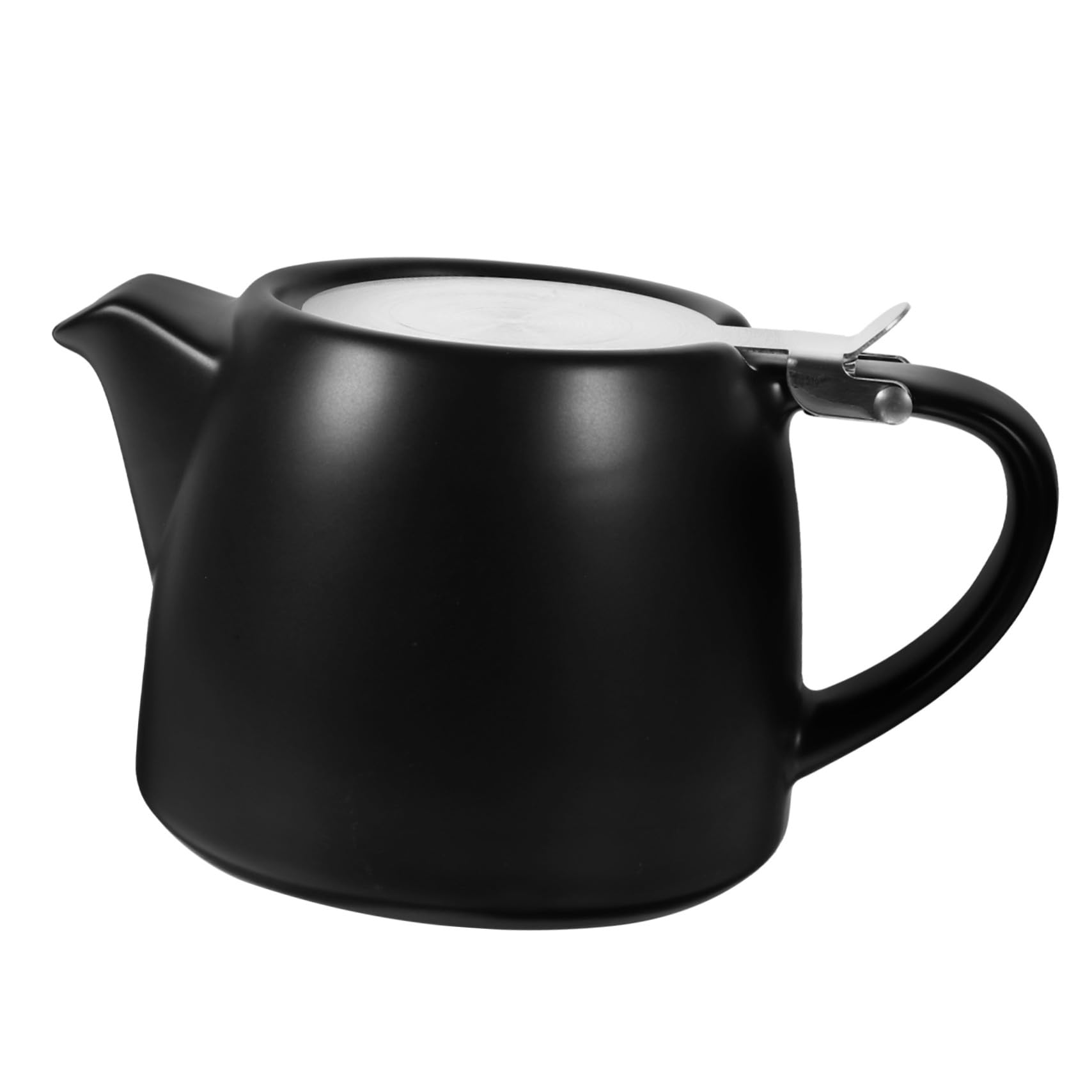 TOYANDONA Pequeña Tetera de con Infusor de Acero Inoxidable para Infusiones de Té Suelto y Flores Herramienta para Servir Té Casa y Oficina Semibrillo Negro