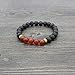 COLORFUL BLING Adjustable Bracelet 8mm Lava Rock Bracelet Bead Chakra Bracelet 7 Chakras Healing Bracelet Yoga Stone Beads Bracelets Healing Therapy Bangle for Women Men - Red Agate