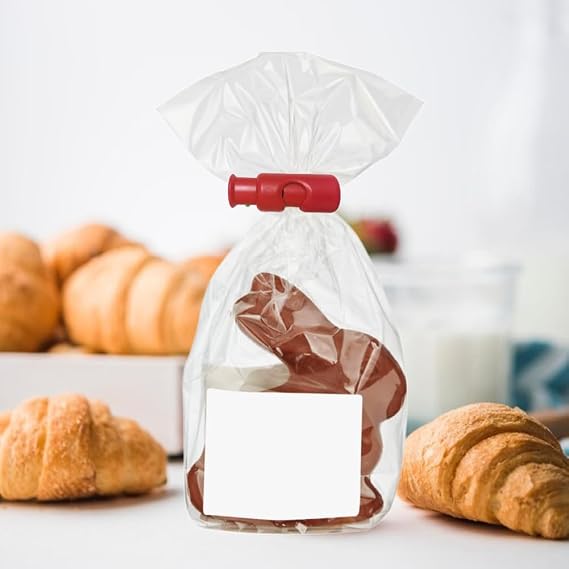 24PCS Bag Clips, Snack Bread Sealing Clip, Squeeze and Lock Bread Bag Clips for Food Storage, Plastic Bag Clip