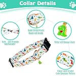 Cute Cotton Dog Collar for Small Medium Large Dogs Special Design Cute White Dinosaur Dog Collar for Boy Male Dogs Soft Adjustable Dinosaur Puppy Collars for Boy Male Dogs Pet Collar - Image 3